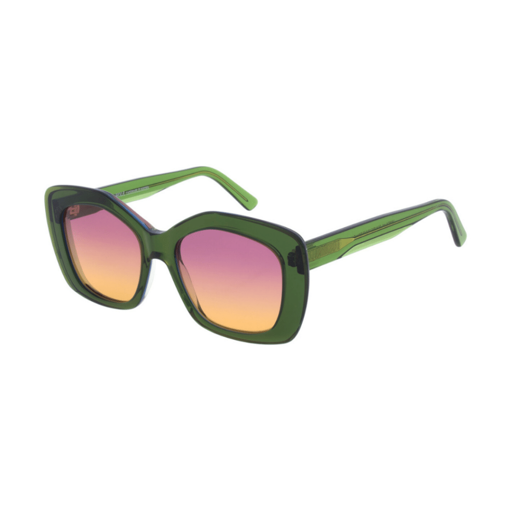 Lunettes De Soleil Andy Wolf Authentiques - Monture Verte, Verres Marron Dégradé - Faites Main En Autriche - Neuves
